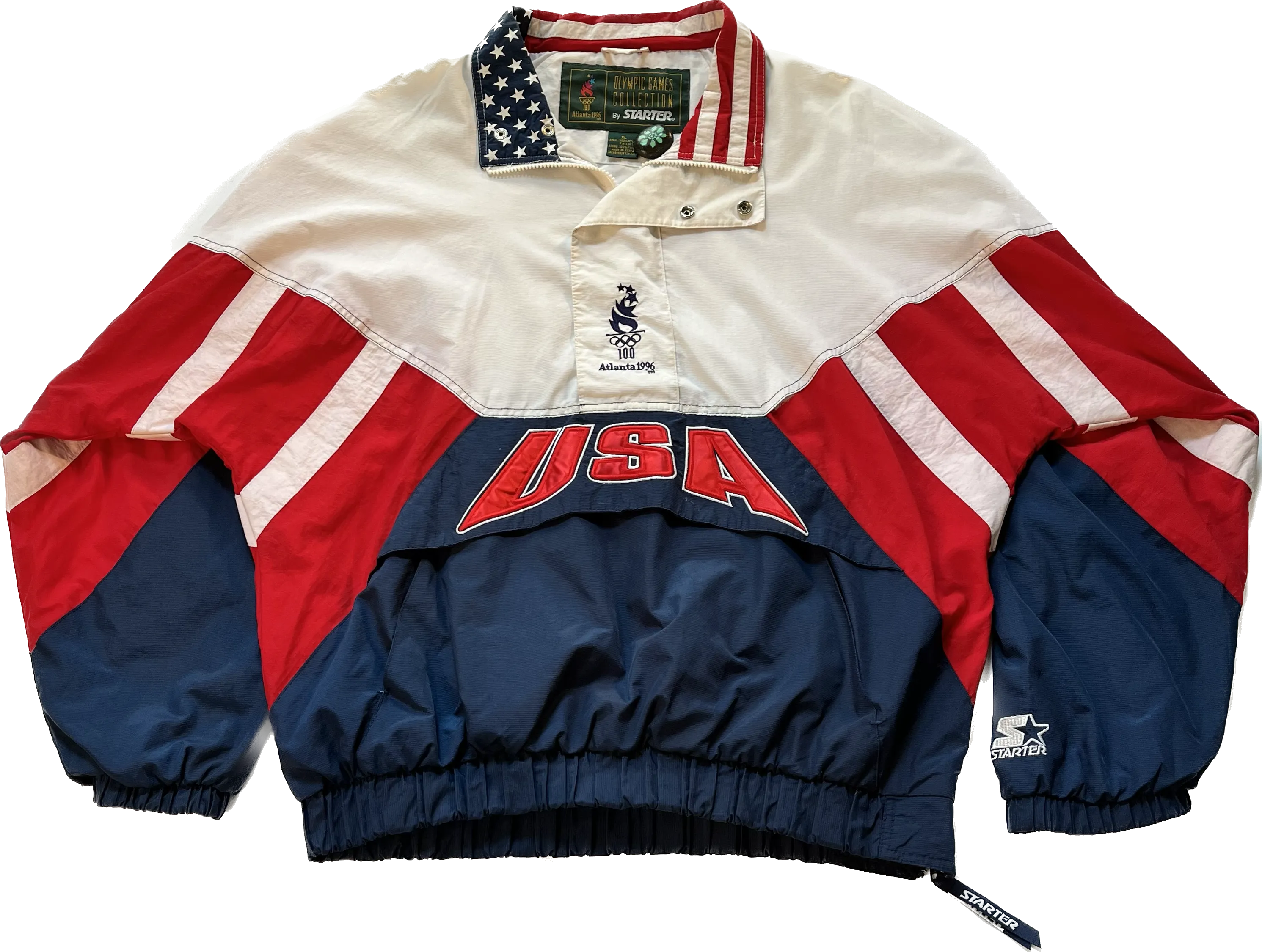 Vintage 90's Starter Olympics Wind Runner Red/White/Blue
