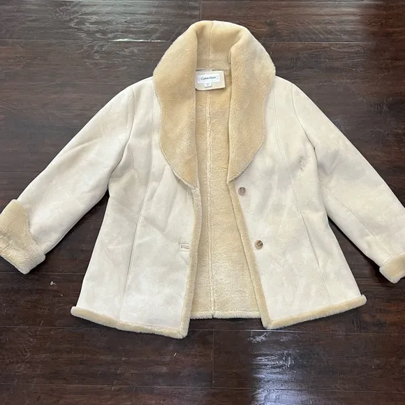 Vintage Calvin Klein Faux fur coat