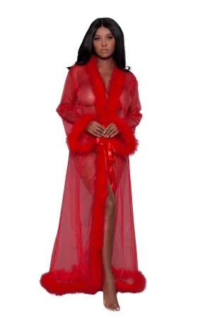 Vintage Look Marabou Long Robe