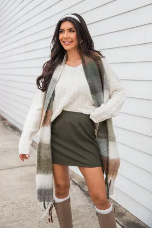 When You Call Ivory Oversized Cable Knit V-neck Sweater FINAL SALE