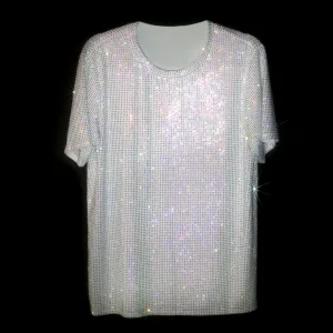 WHITE   AB CRYSTALLIZED UNISEX T-SHIRT