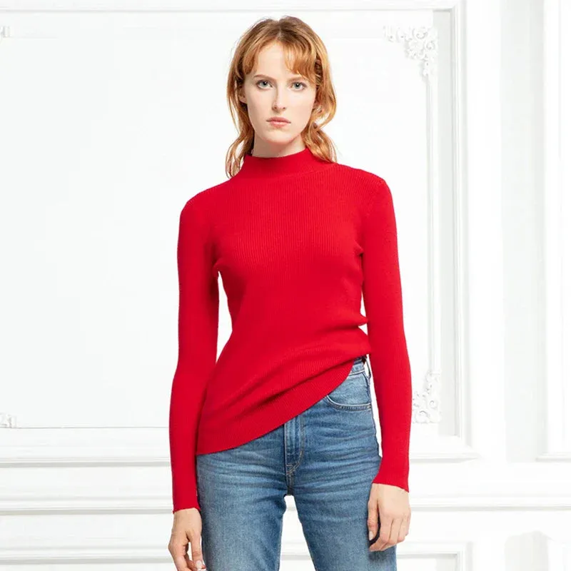 Winter Top Pull Femme Turtleneck Pullovers Sweaters Long Sleeve Slim Oversize Korean Women's Sweater