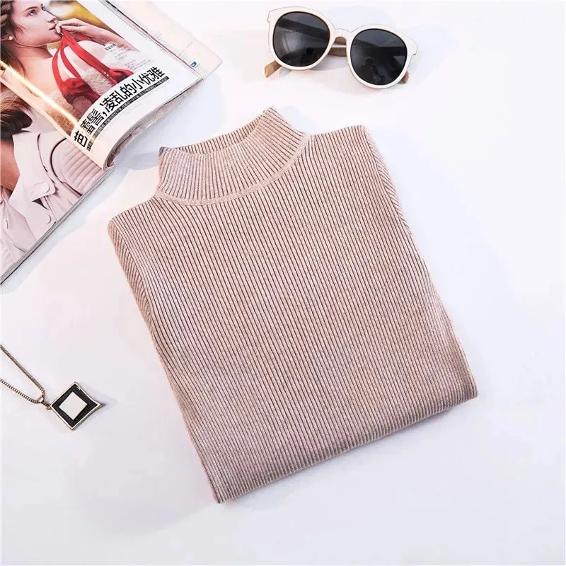Winter Top Pull Femme Turtleneck Pullovers Sweaters Long Sleeve Slim Oversize Korean Women's Sweater