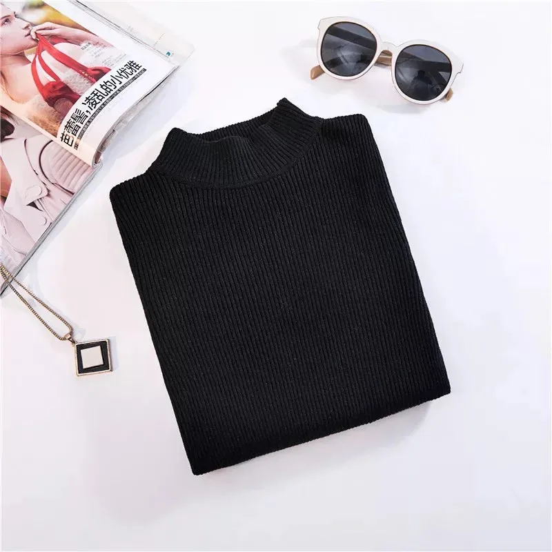 Winter Top Pull Femme Turtleneck Pullovers Sweaters Long Sleeve Slim Oversize Korean Women's Sweater