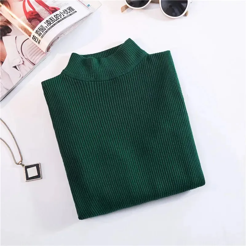 Winter Top Pull Femme Turtleneck Pullovers Sweaters Long Sleeve Slim Oversize Korean Women's Sweater