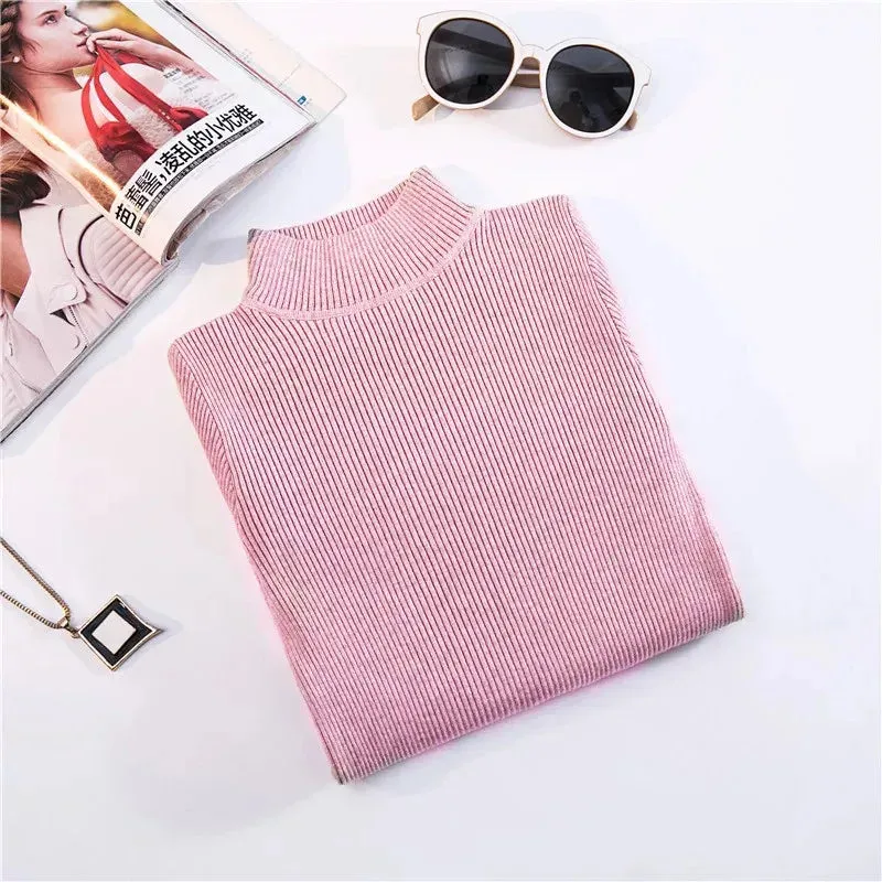 Winter Top Pull Femme Turtleneck Pullovers Sweaters Long Sleeve Slim Oversize Korean Women's Sweater