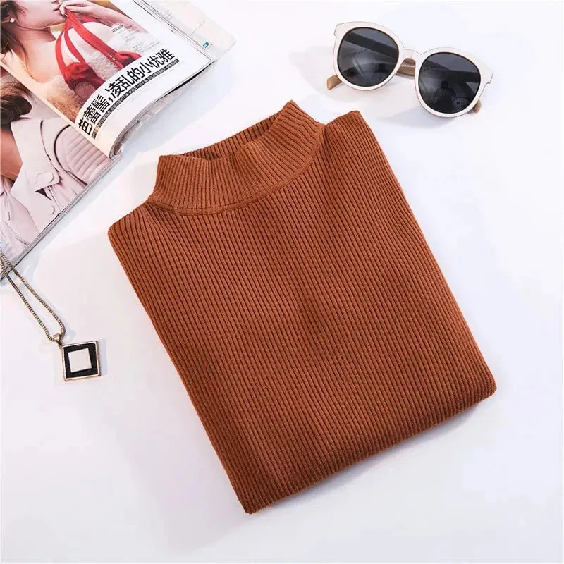 Winter Top Pull Femme Turtleneck Pullovers Sweaters Long Sleeve Slim Oversize Korean Women's Sweater