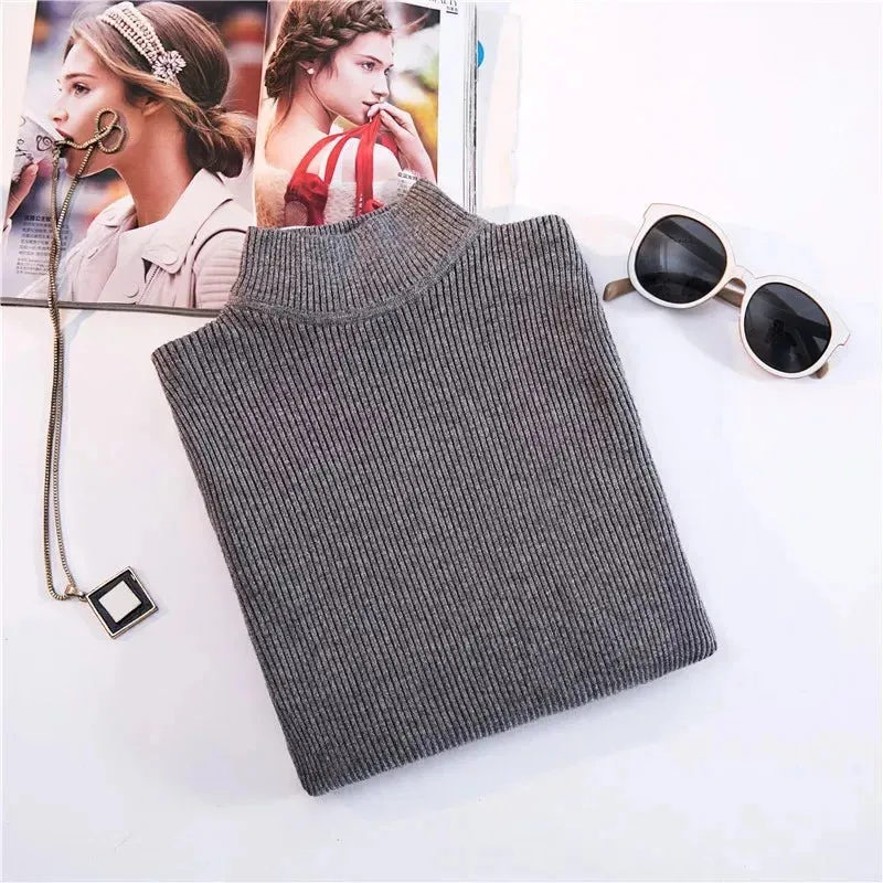 Winter Top Pull Femme Turtleneck Pullovers Sweaters Long Sleeve Slim Oversize Korean Women's Sweater