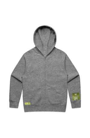 WOLFPACK UNLTD "RELAXXED ZIPPED"  PREMIUM EMBROIDERED HOODIE | ATHLETIC GREY