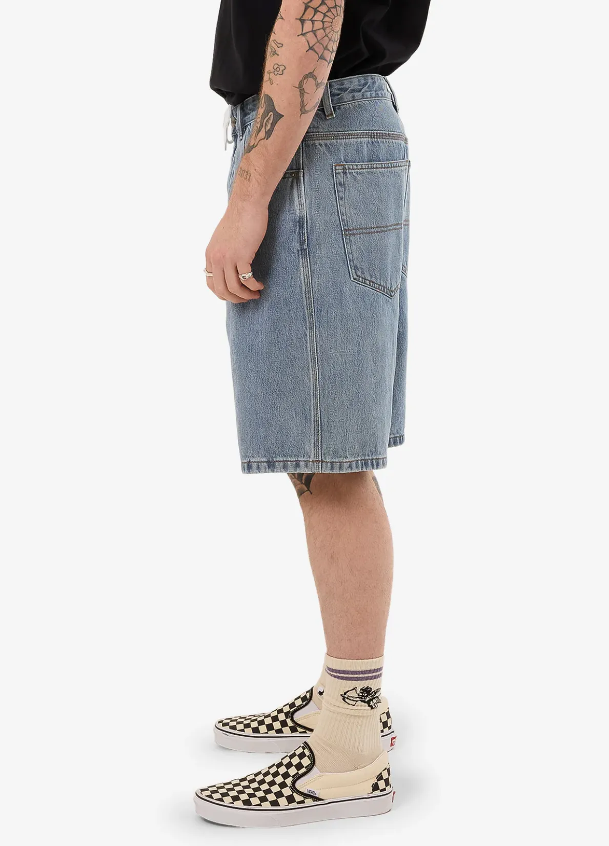 WORSHIP SUPPLIES GOING NUTS BIG DAWG JEAN SHORT - RAGED BLUE