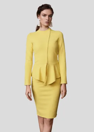 Yolanda - Asymmetrical Zip Peplum Jacket