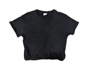 Zara lace trimmed black t-shirt - size 10