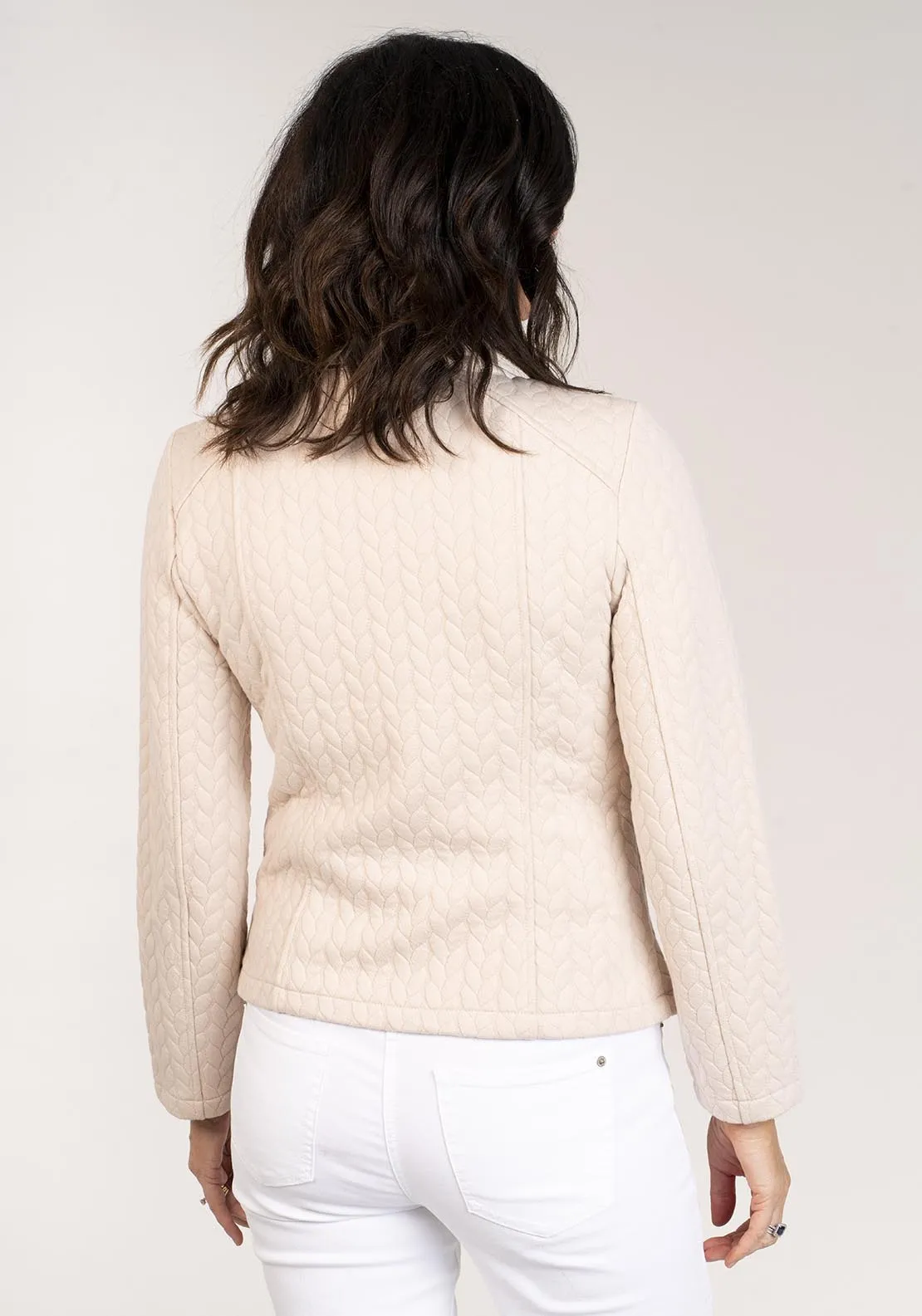Zipped Jacquard Jacket - Grey